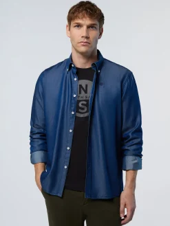 North Sails Camicia button-down in denim TENCEL™*Uomo Camicie