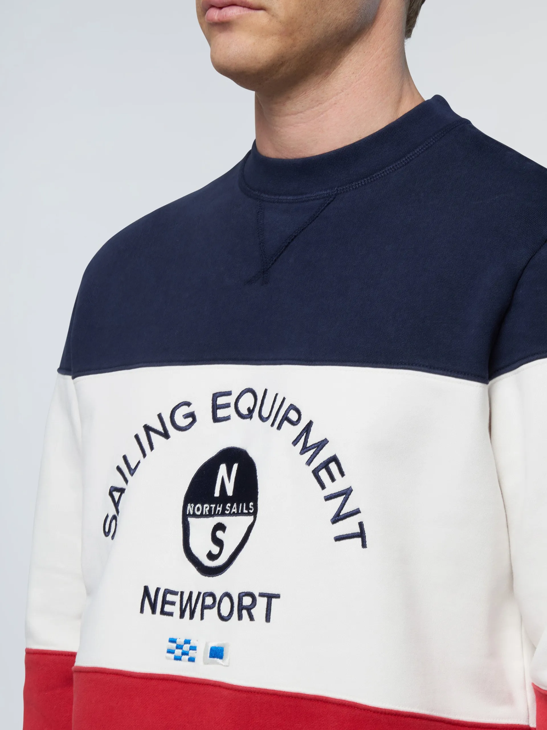 North Sails Felpa color block con ricamo*Uomo Shop By Look|Felpe