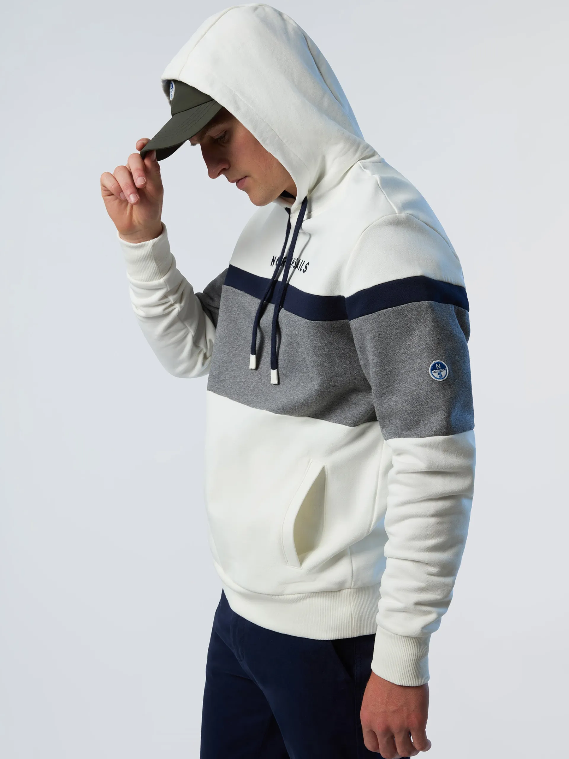 North Sails Felpa color block e cappuccio*Uomo Felpe