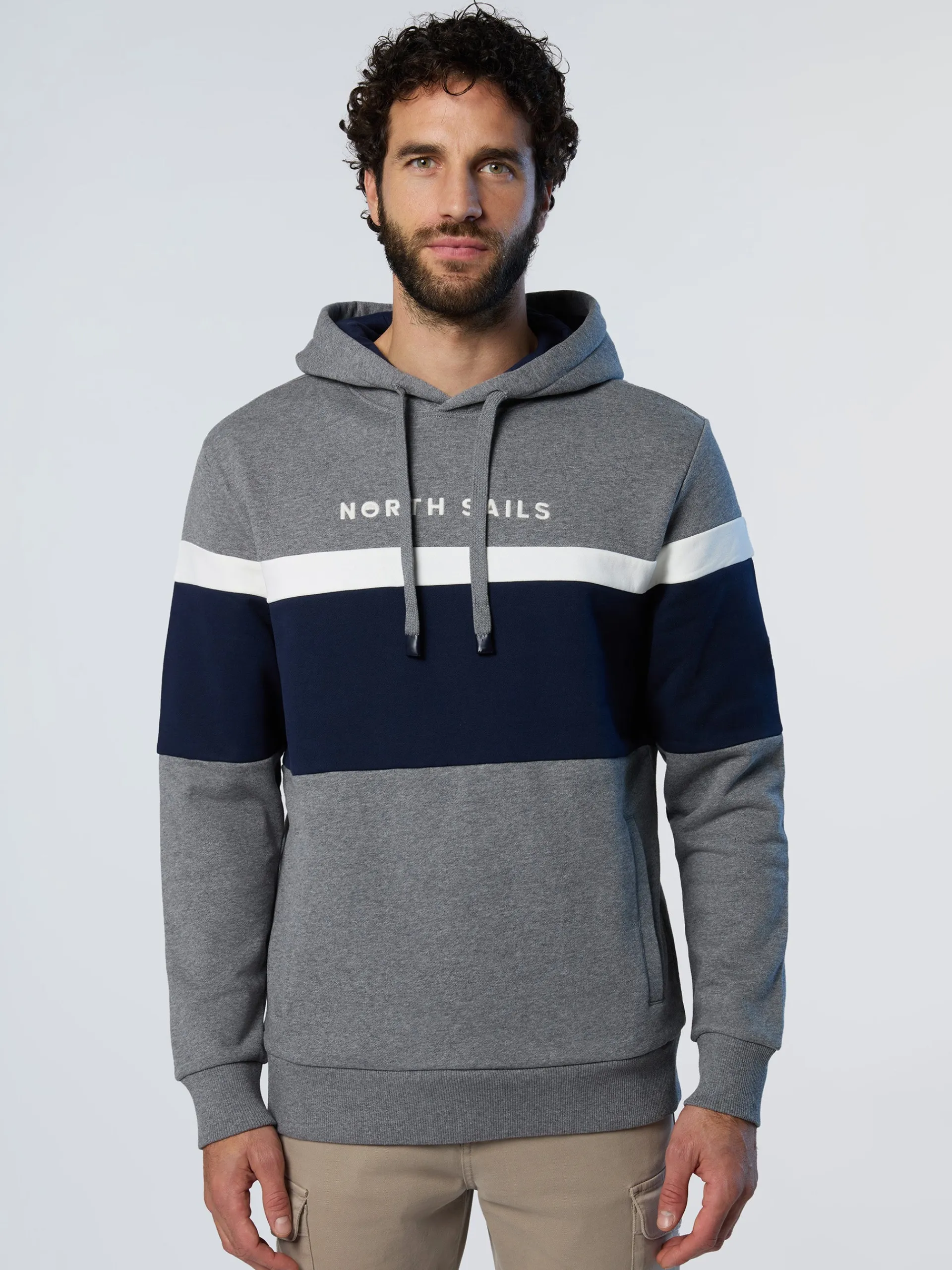 North Sails Felpa color block e cappuccio*Uomo Felpe