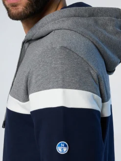 North Sails Felpa color block e cappuccio*Uomo Felpe